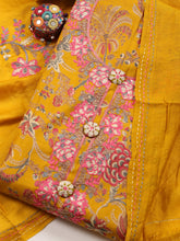 Neck Embroidered Cotton Blend Unstitched Suit With Dupatta